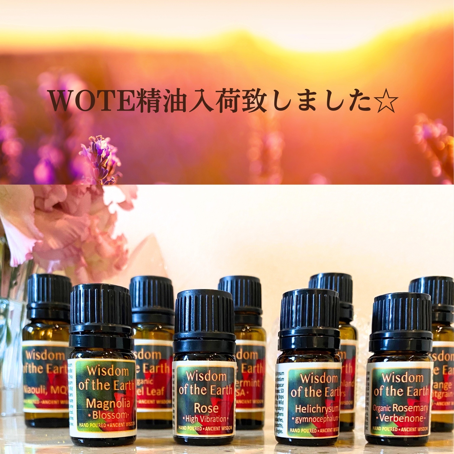 【8月・WOTE精油】入荷致しました☆