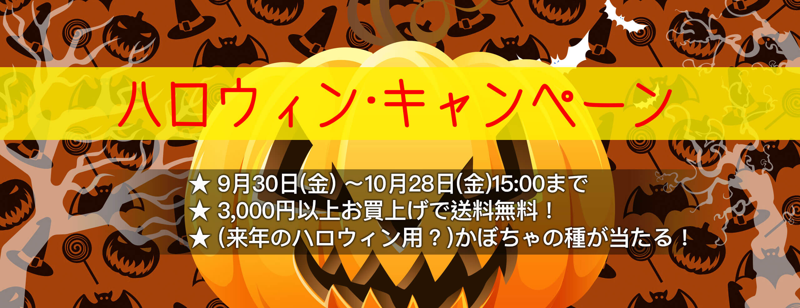 【9/30〜10/28】ハロウィンキャンペーン！