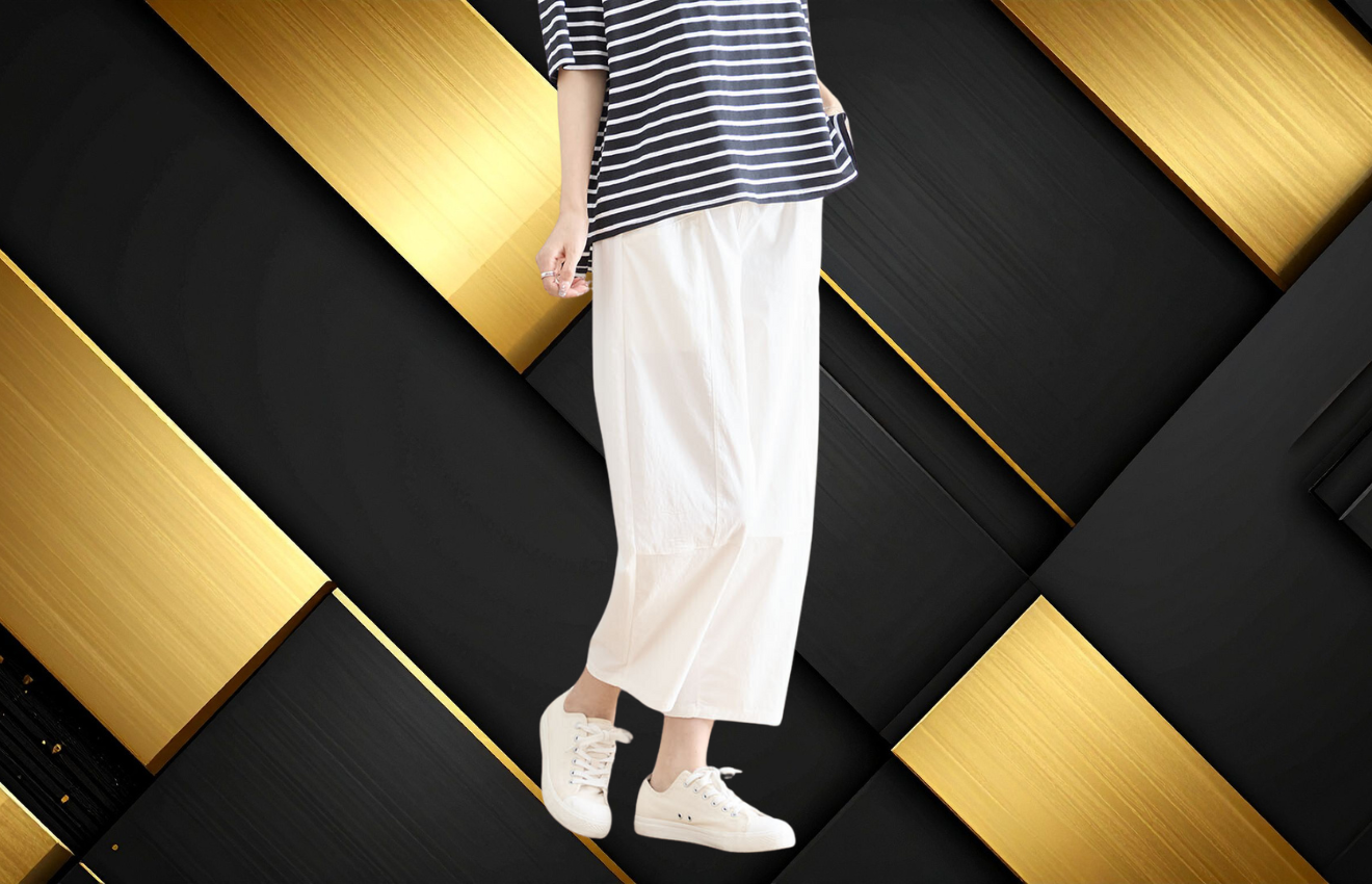 タック入りバルーンシルエットパンツ(L~LL) アイボリー