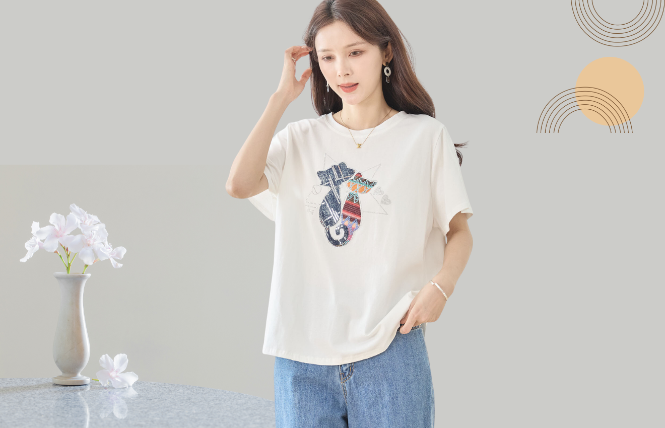 TRUBE ラインストーンデコ可愛いペアーの猫Tシャツ【L~LL】ホワイト