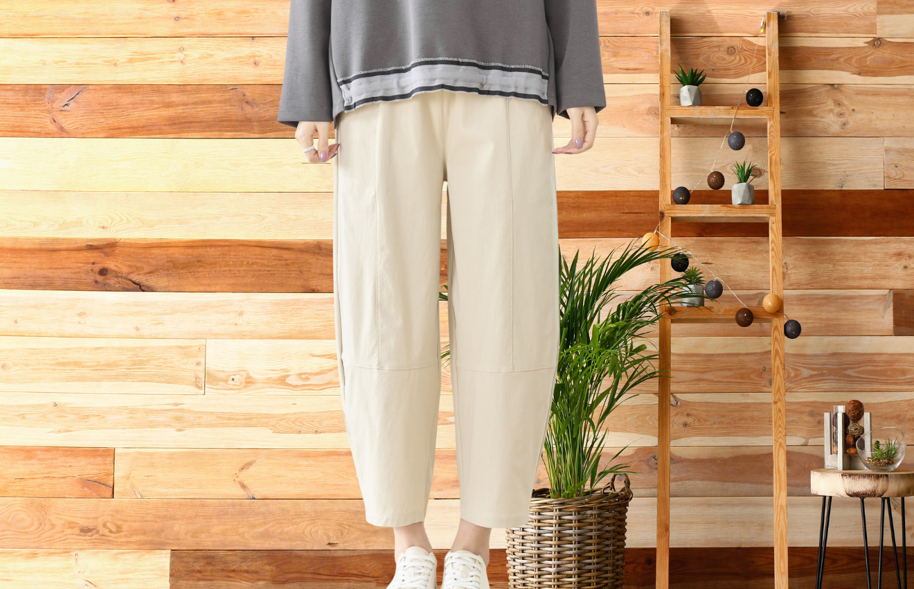 タック入りバルーンシルエットパンツ(M~L) ベージュ