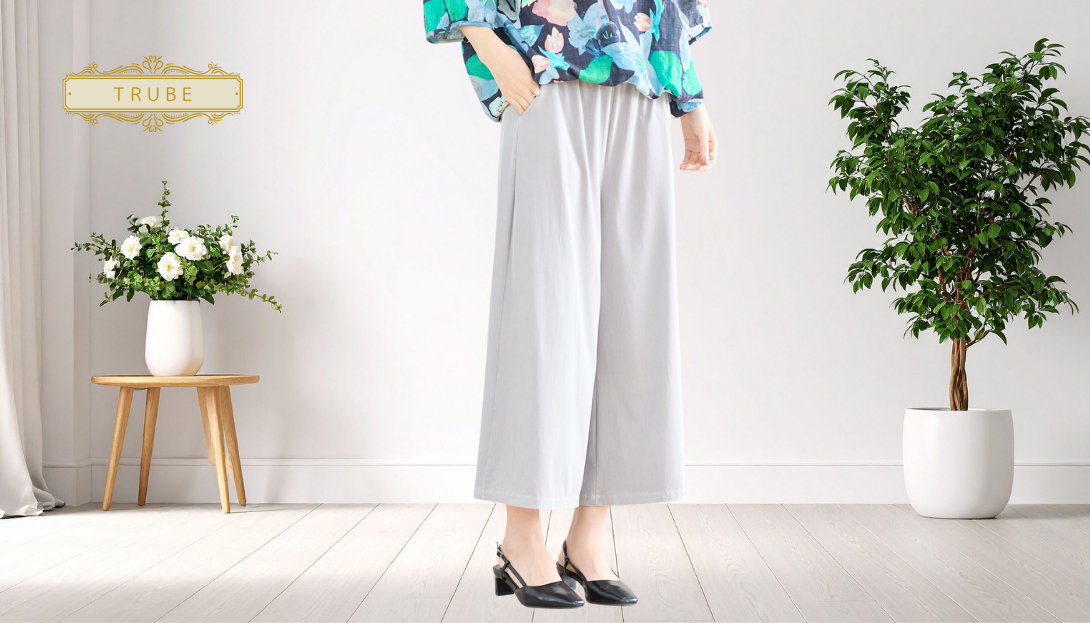 TRUBE【2025新作】【M〜L】2ポケットストレッチワイドパンツ グレー