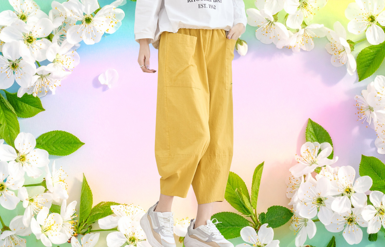 TRUBE ウォッシュドコットンクロプトパンツ (M~L) カラシ