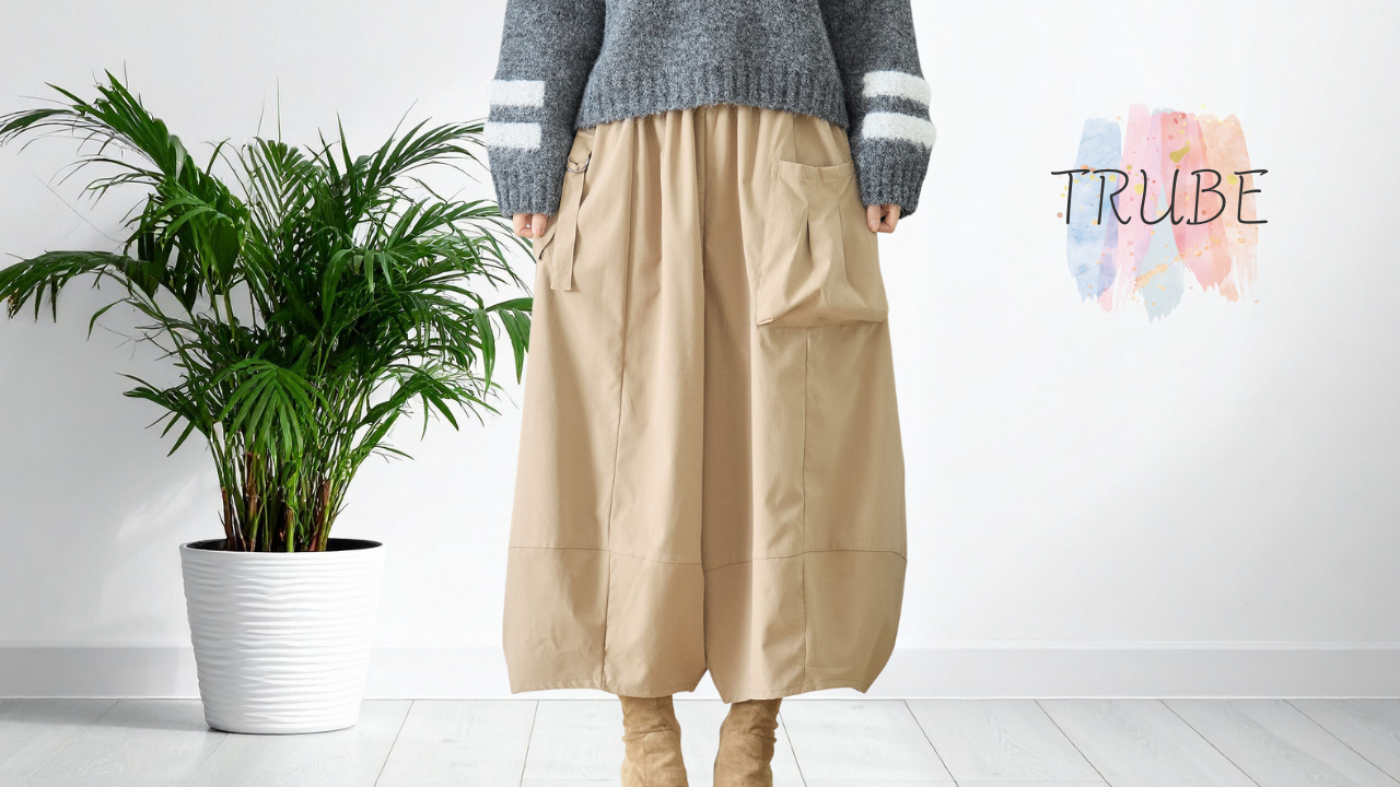 バルーンパンツ カーゴテイスト バルーンワイドパンツ ウエストゴム レディース M~L 2025 ベ