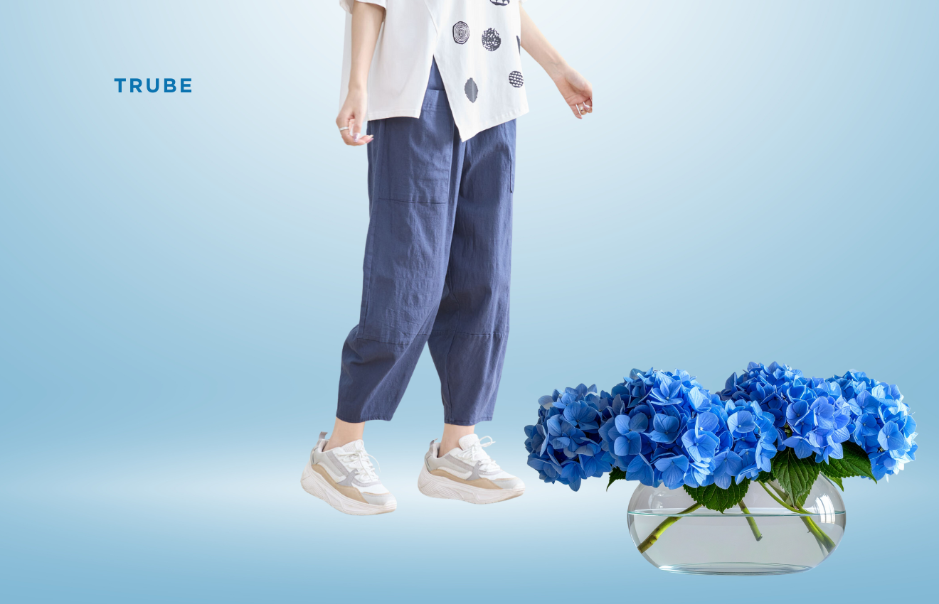 ウォッシュドコットンクロプトパンツ (M~L) ネイビー