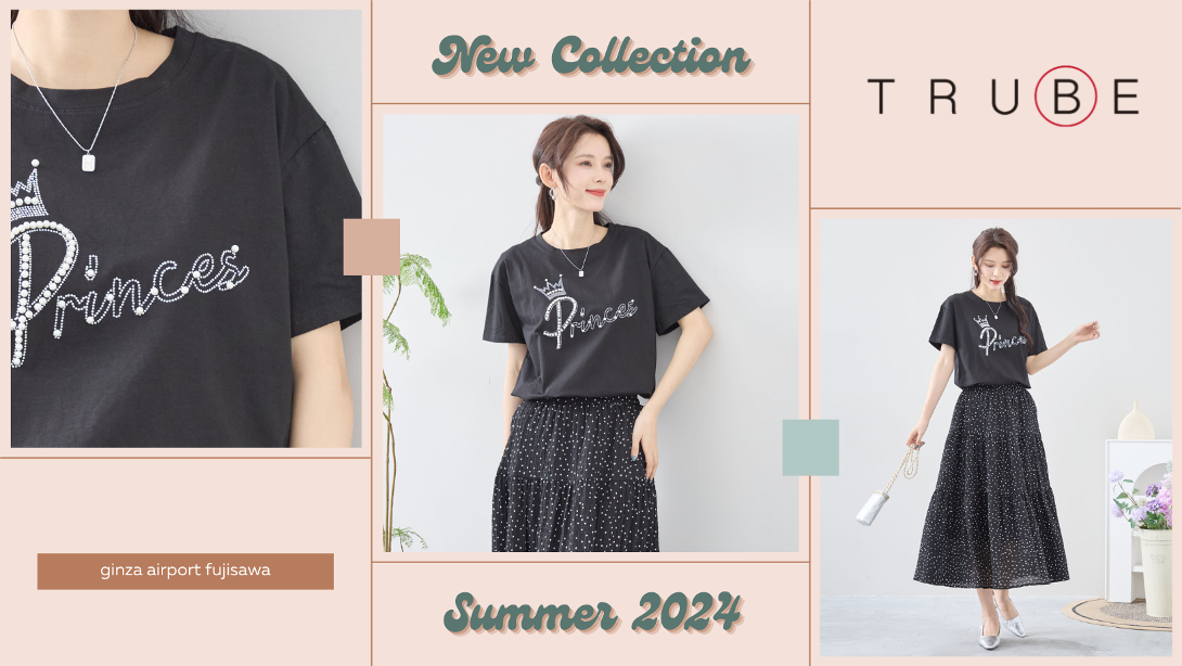 TRUBE 王冠& Princesの文字 パール ラインストーンデザインTシャツ ＢＬＡＣＫのご紹介