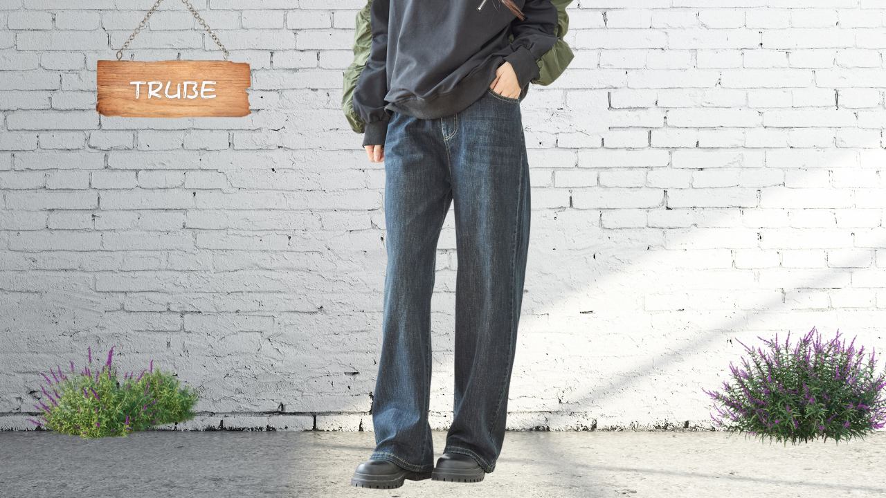 TRUBE【2025新作】【M〜L】ウエストドロストデザインレディースデニムパンツ