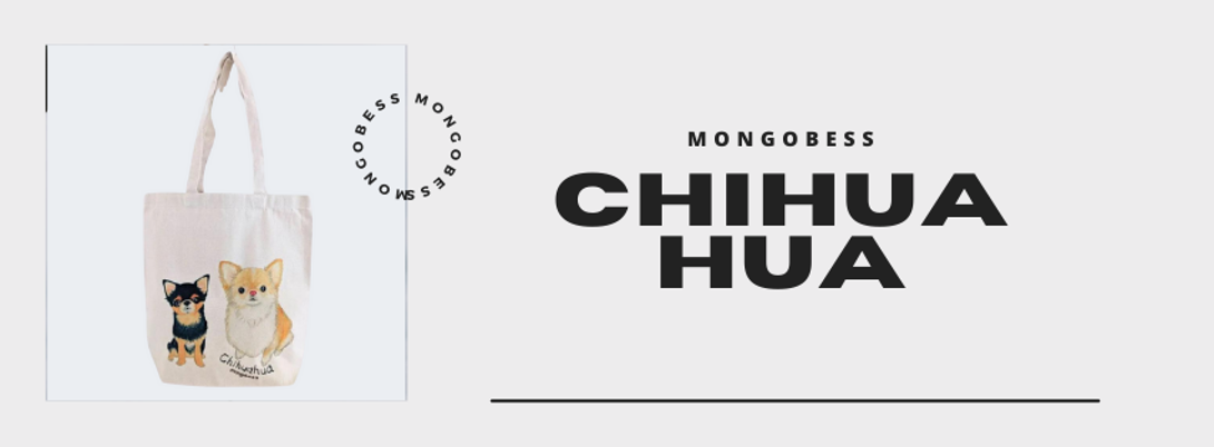 Mongobess チワワ犬柄 縦型トートバッグのご紹介