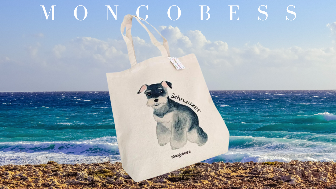 Mongobess A4が入る縦型トートバッグ シュナウザー犬柄のご紹介