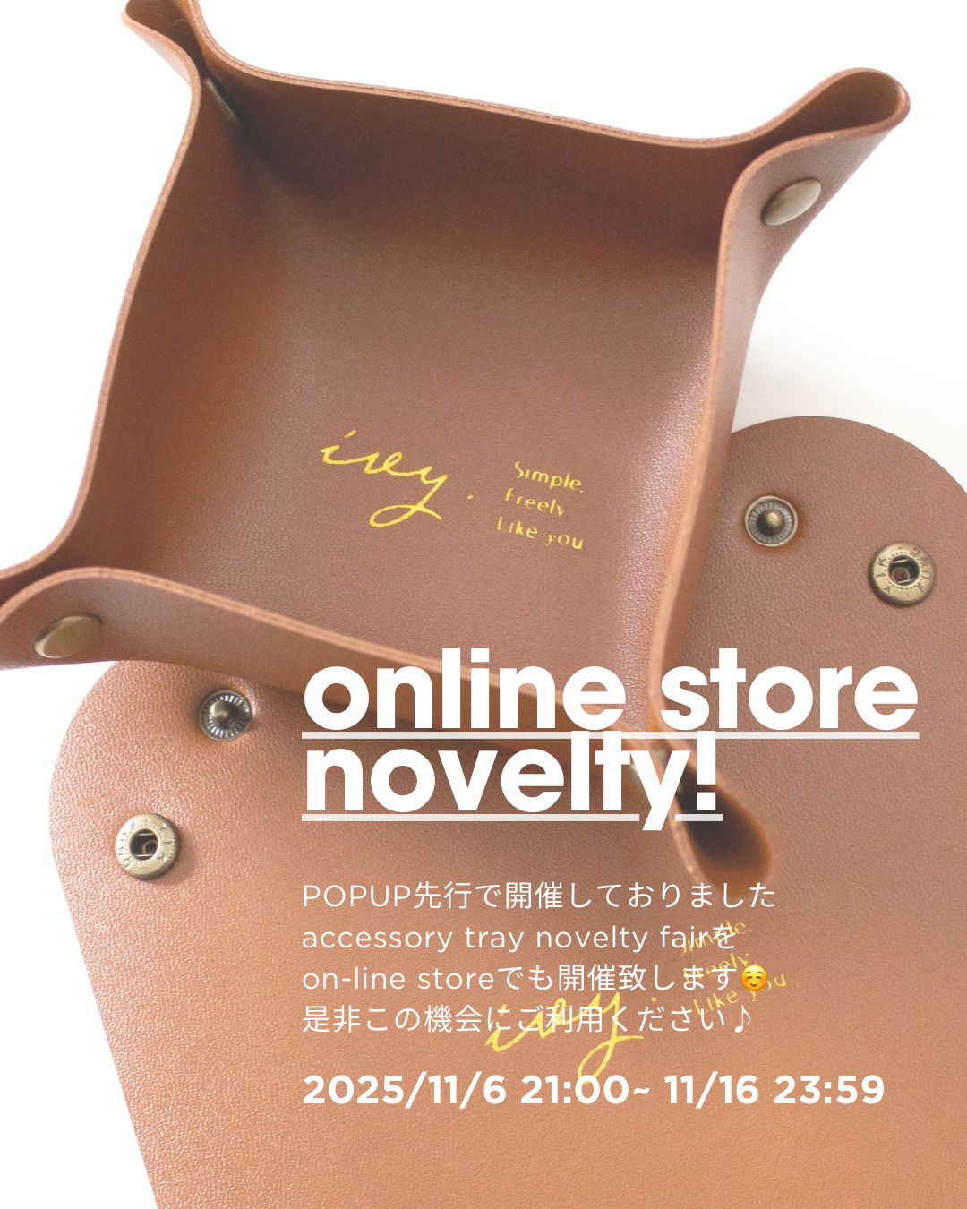 11/6-11/16 アクセサリートレイノベルティ開催!🪅