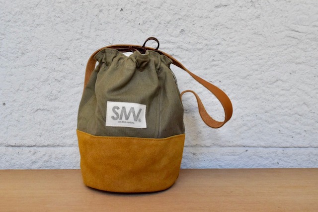 Simva military tent/leather tote bag