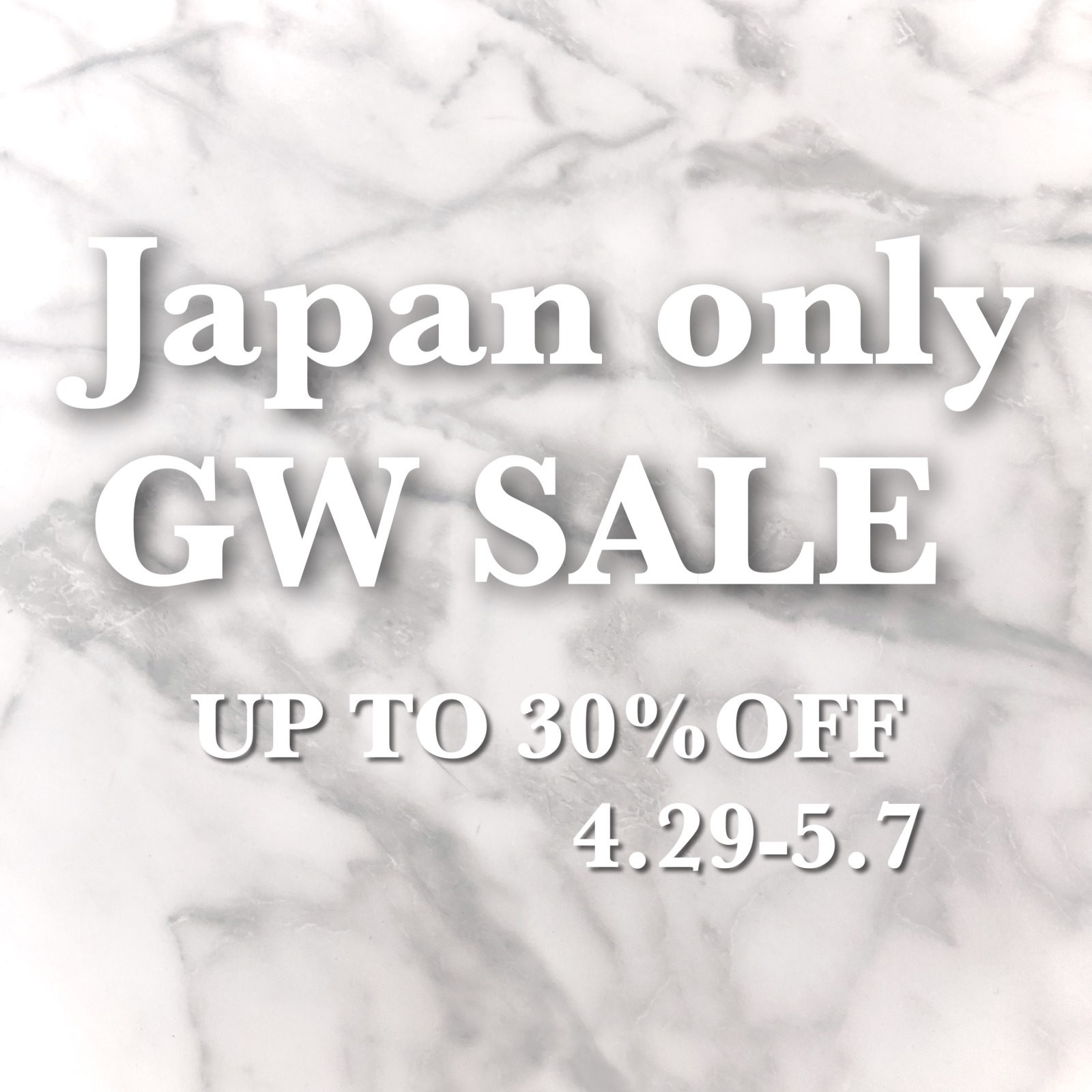 ⭐️GW SALE📣 UP TO 30%OFF (Japan site only)