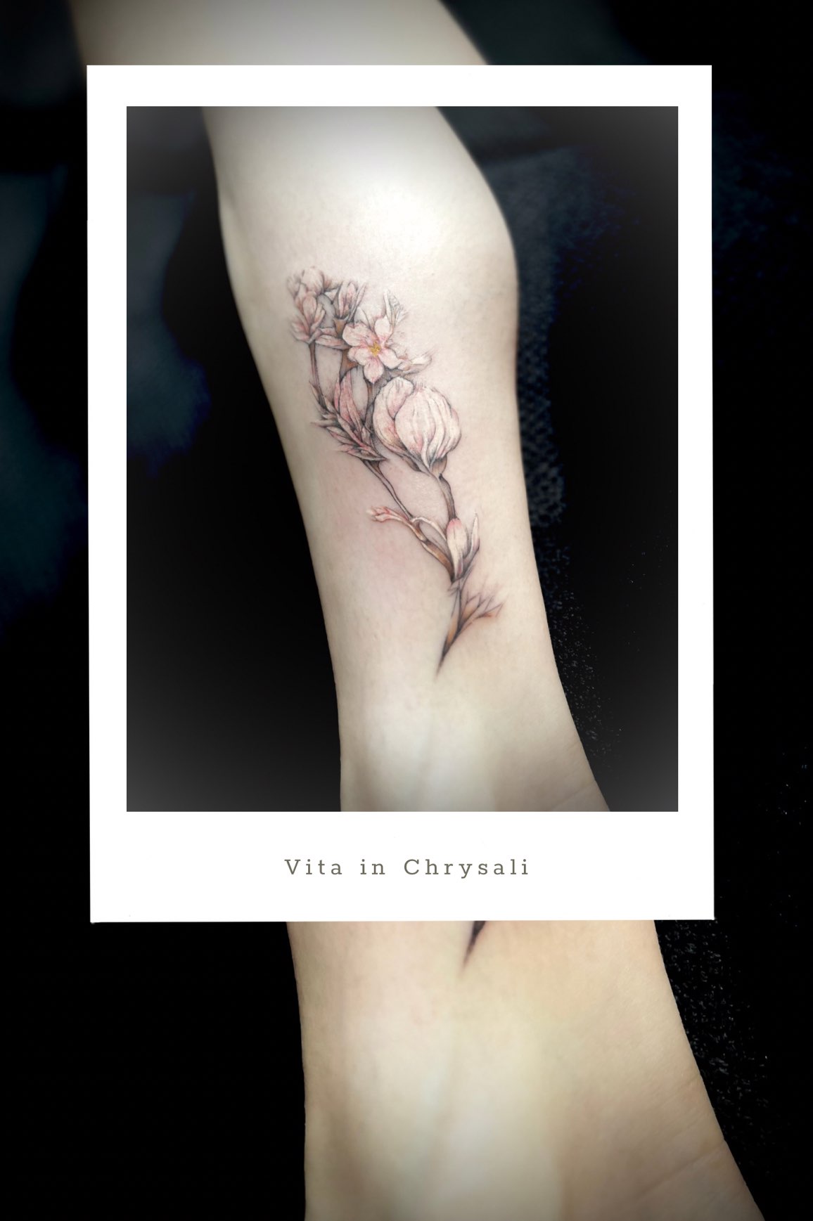 ワンポイントタトゥー『桜流し』カラーリアリスティックによるスモールタトゥーの極み