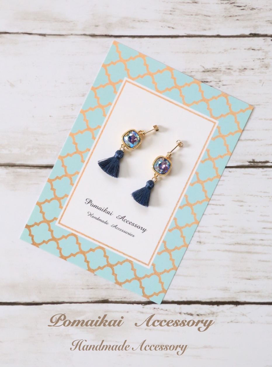 スワロフスキー✖️タッセルピアス