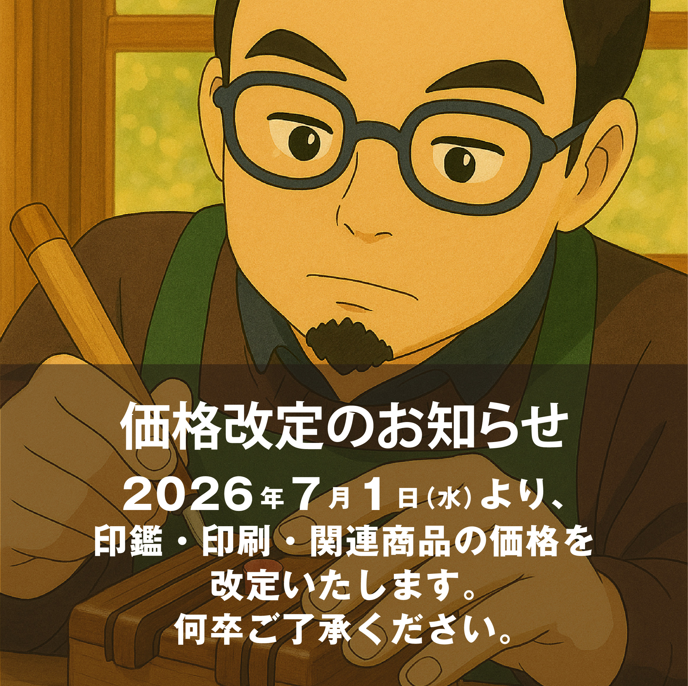 価格改定のお知らせ