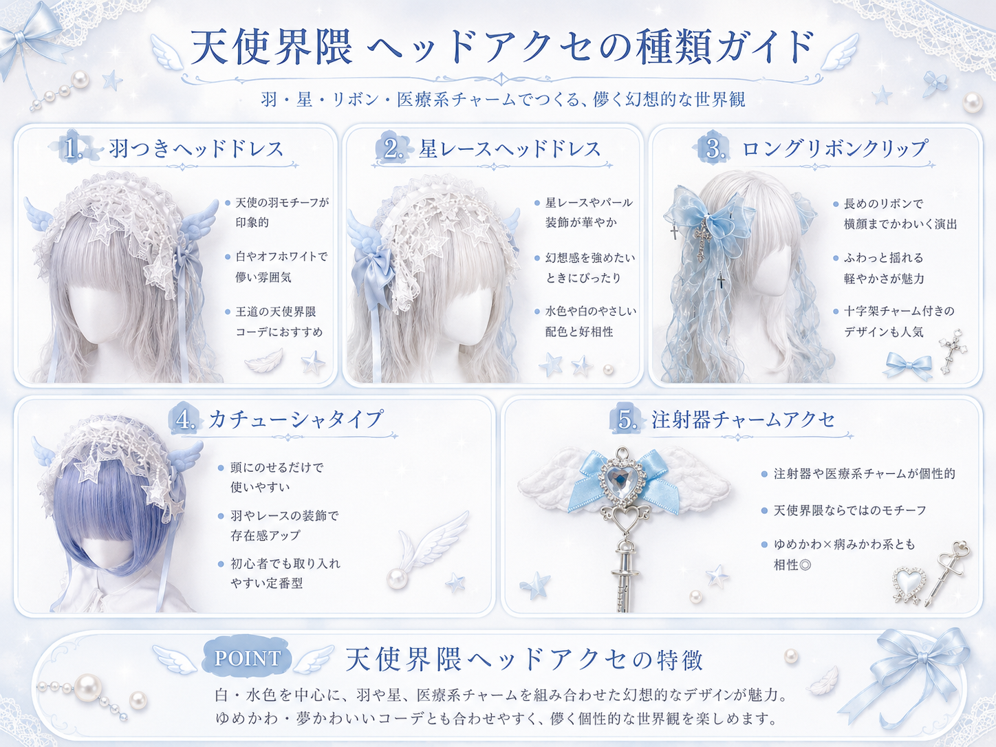 天使界隈ヘッドドレスの選び方|天使の羽・水色・個性派デザインの世界を解説
