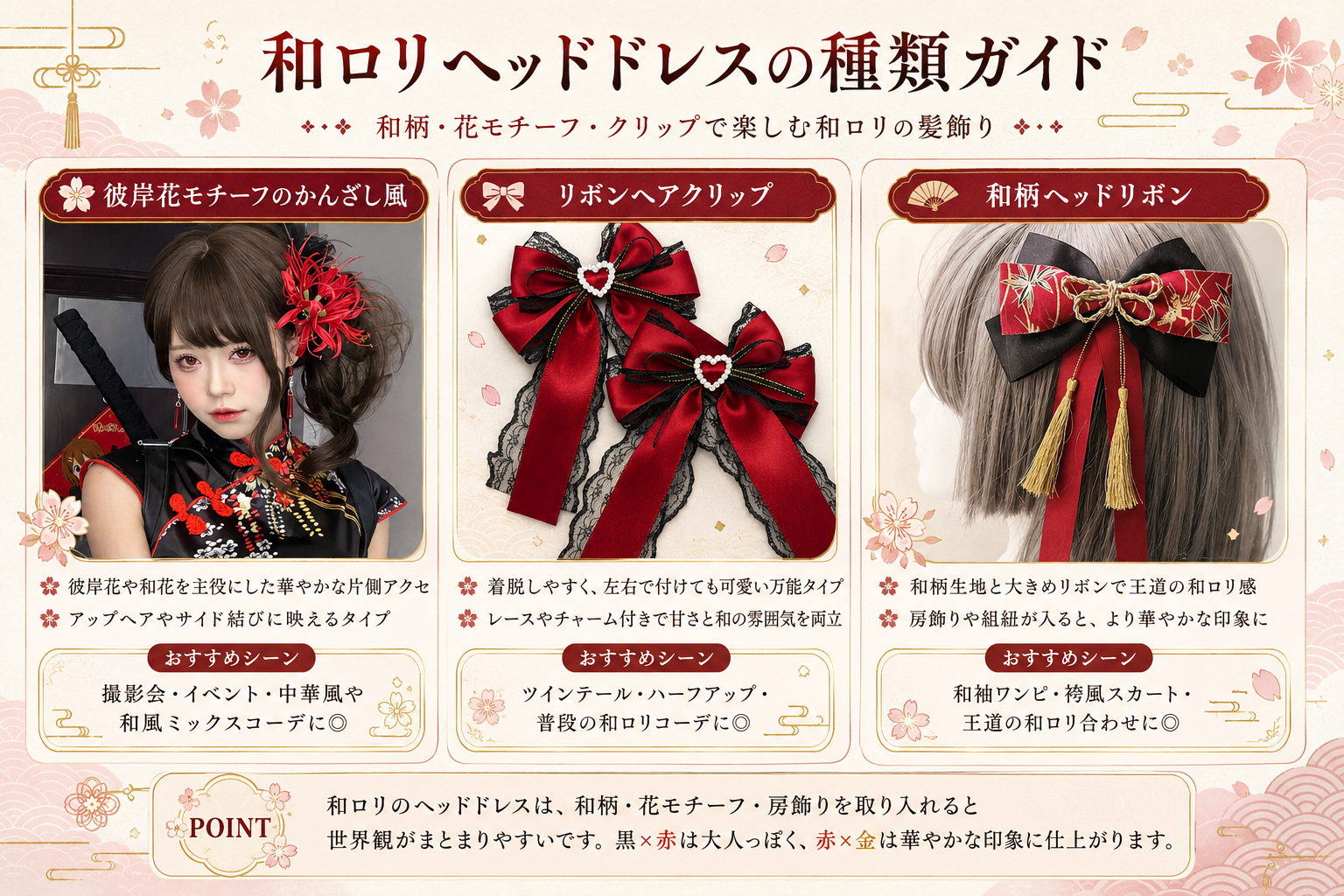 和ロリヘッドドレスの選び方|和柄ヘッドリボンで完成する和ロリコーデ術