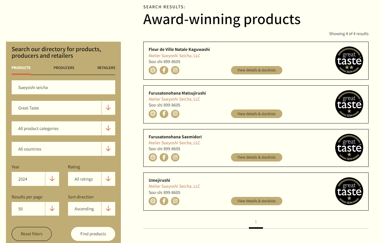 【受賞のご報告】Great Taste Awards 2024において、６年連続入賞を達成！