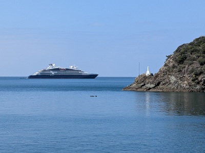 3月11日(水)、フランスのクルーズ船ポナン社の「ル・ジャック・カルティエ」が崎津集落を訪れました