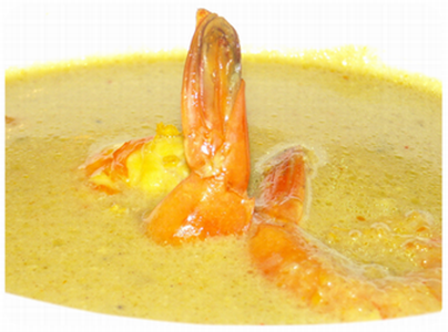 お子様におすすめ「エビのココナッツカレー」