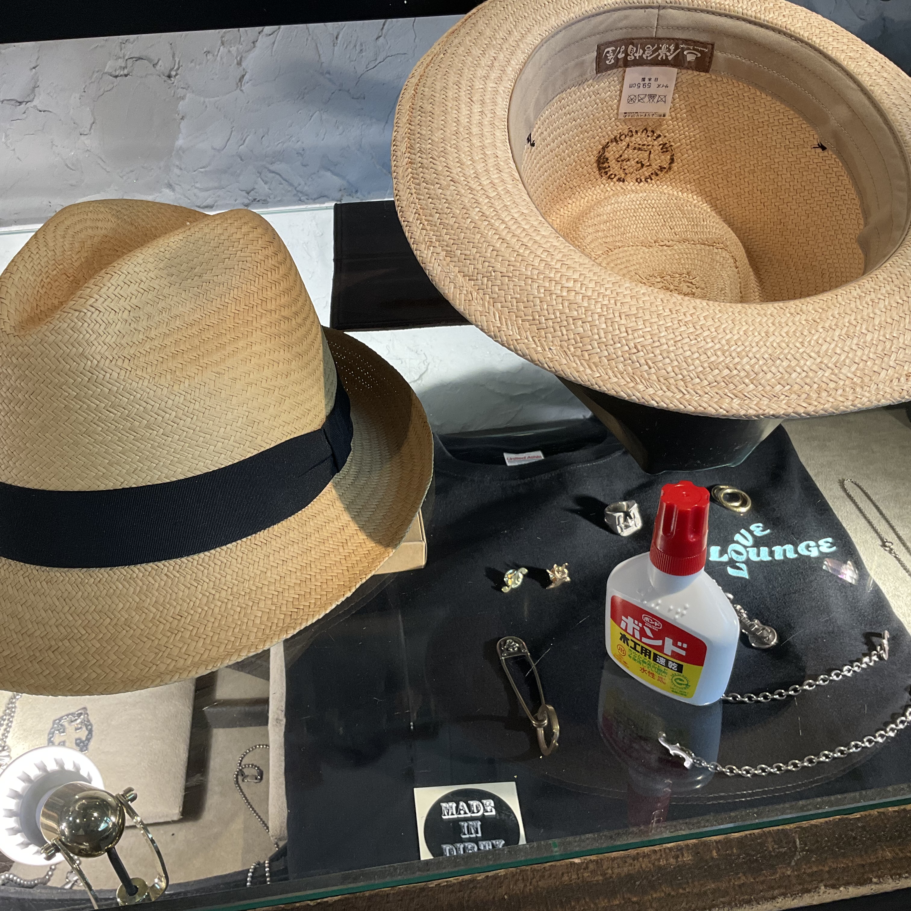 帽子 パナマハット 修理 補強 MadeInDirty ピンバッジ