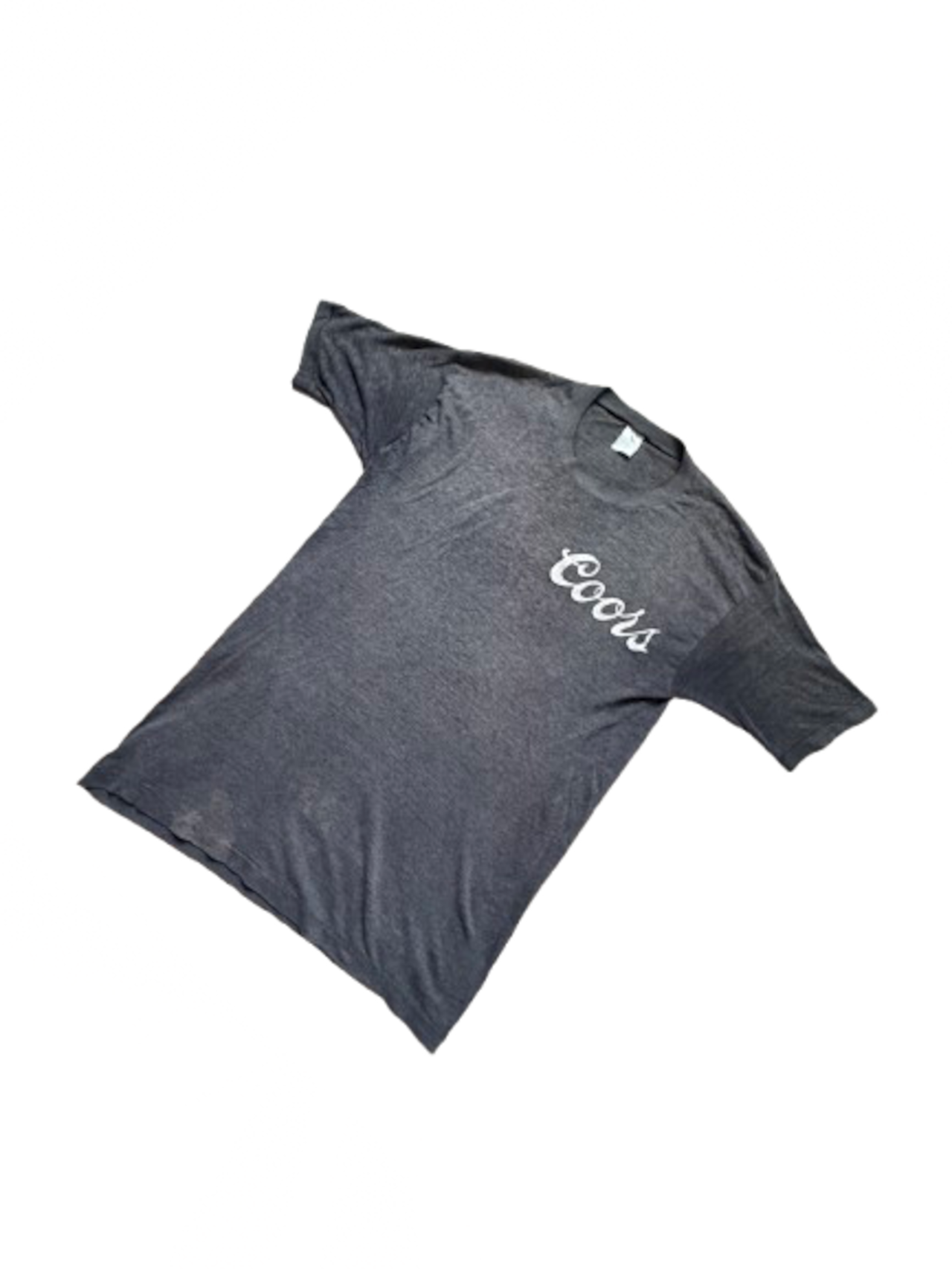 1981年 Coors|褪せた黒ボディの両面プリントTシャツ