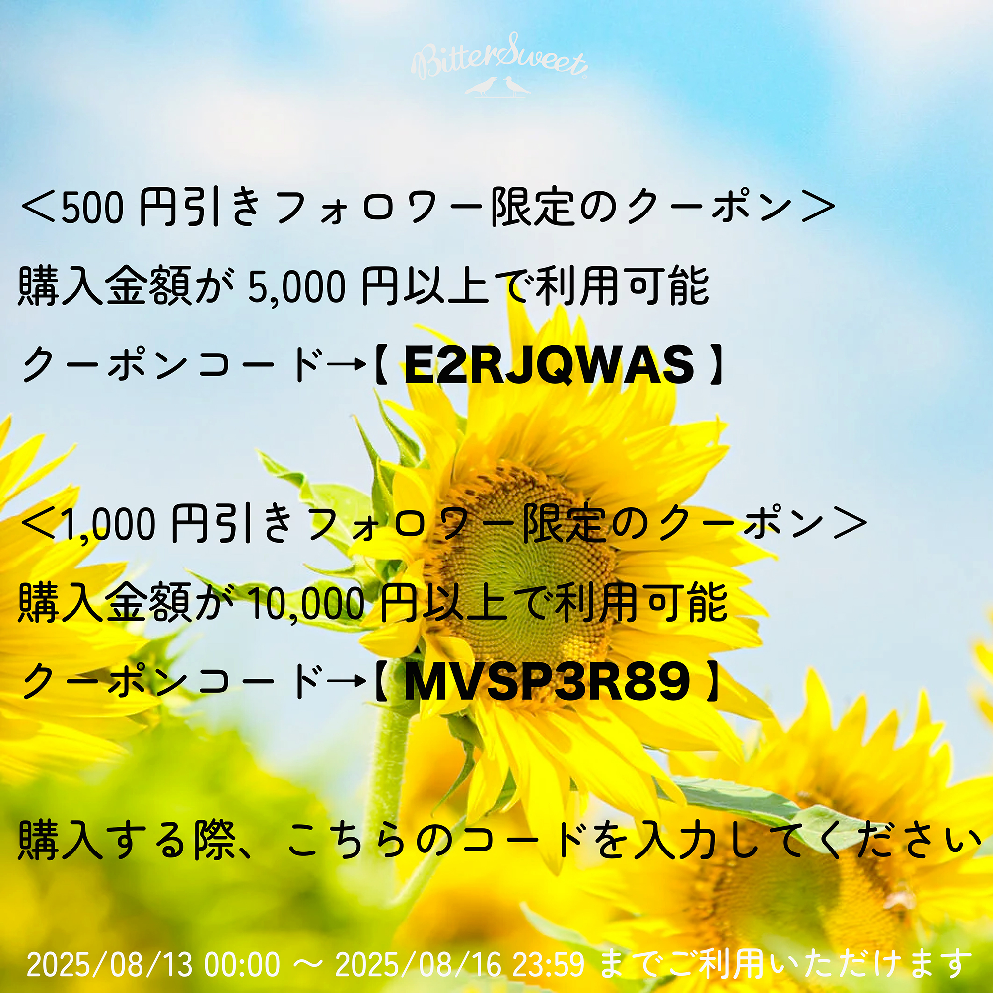 夏休みのクーポンです