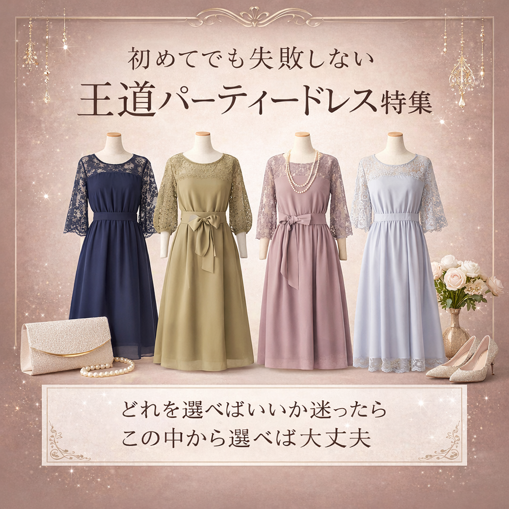 【初めてでも失敗しない 王道パーティードレス特集】