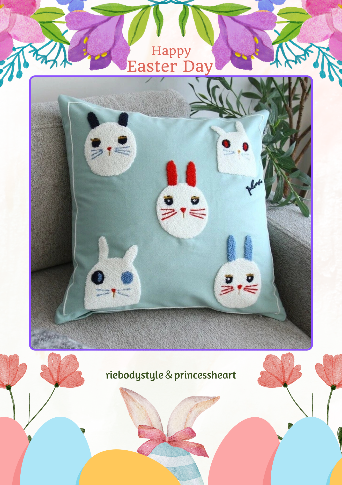 Plune. クッションカバー 「サンクウサギ」🐰🩷