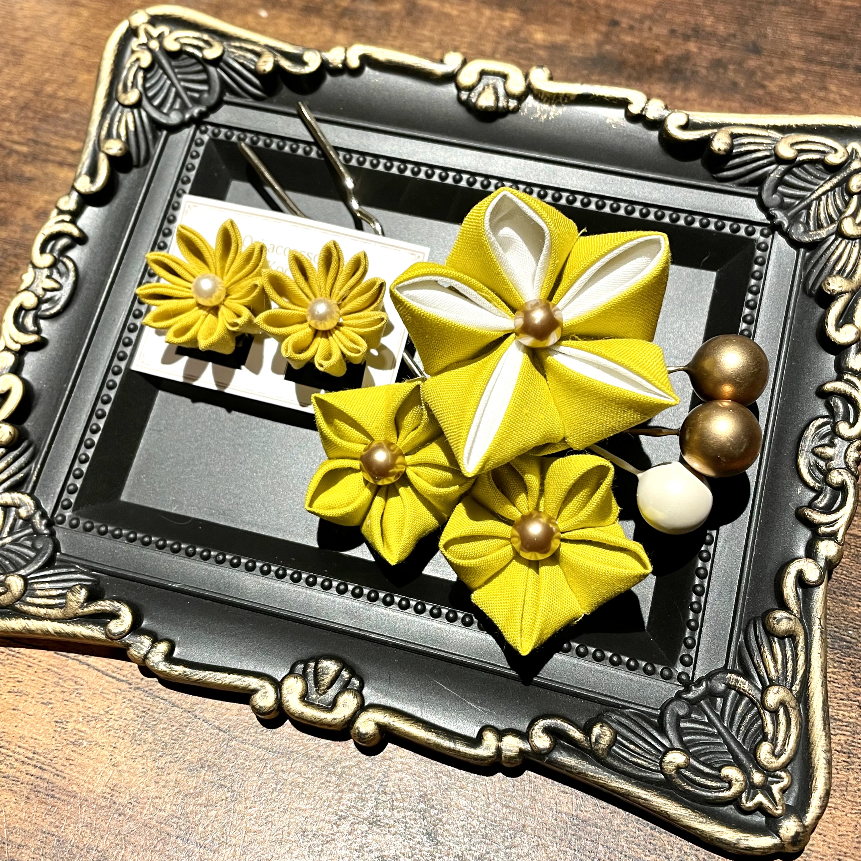 New つまみ細工髪飾りset