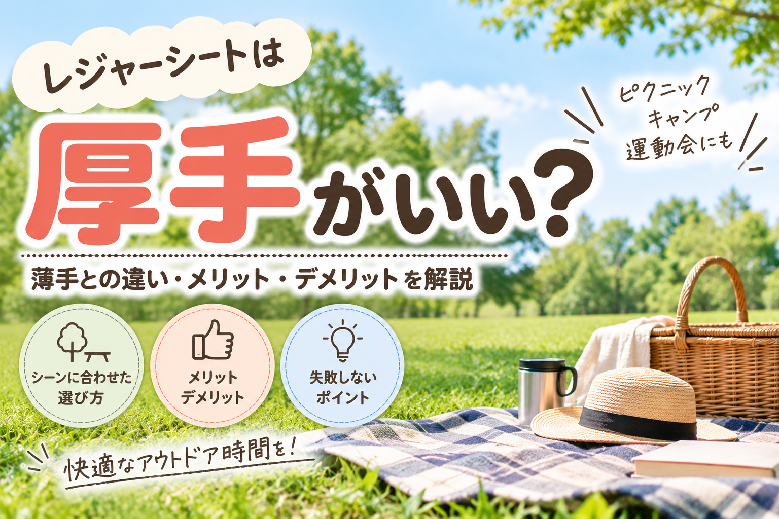 レジャーシートは厚手がいい？薄手との違い・メリット・デメリットを解説