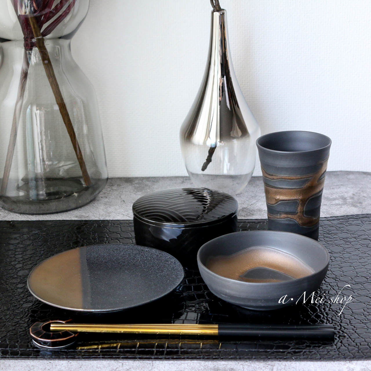 大人なBLACK×ゴールド和食器SET✨✨