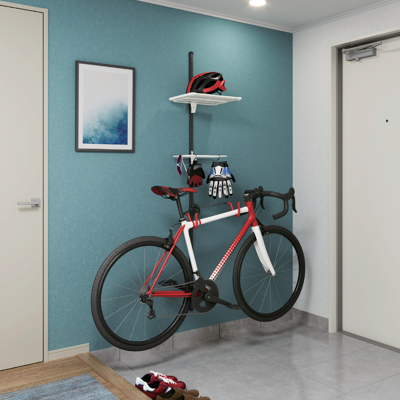 【玄関収納・土間収納】1台をミニマルに収納する、省スペース玄関の自転車収納術