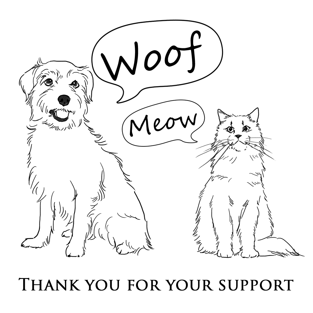 Woof & Meowより寄付についてのお知らせです