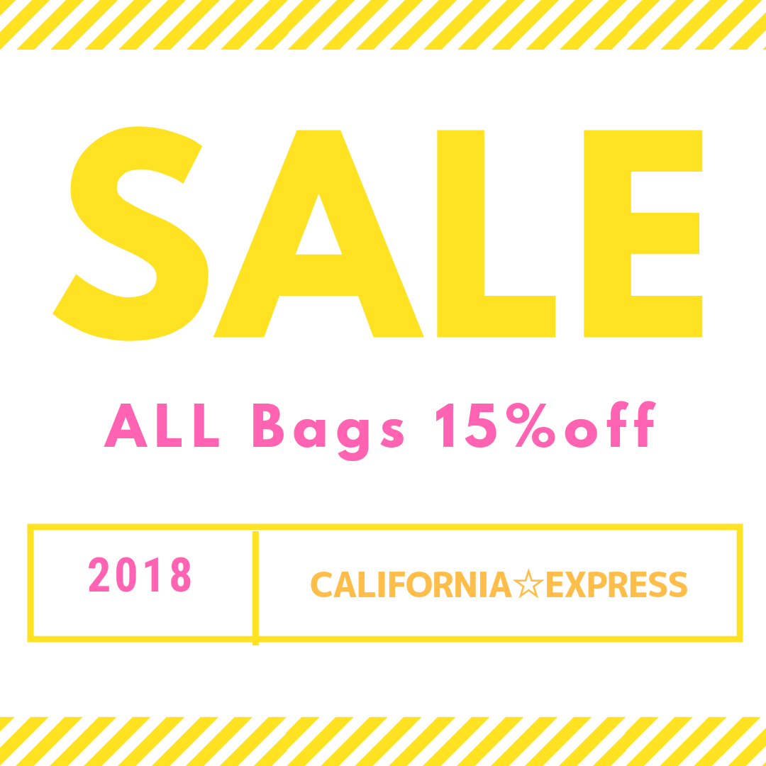 2018  ALL Bags 15% off SALE！！