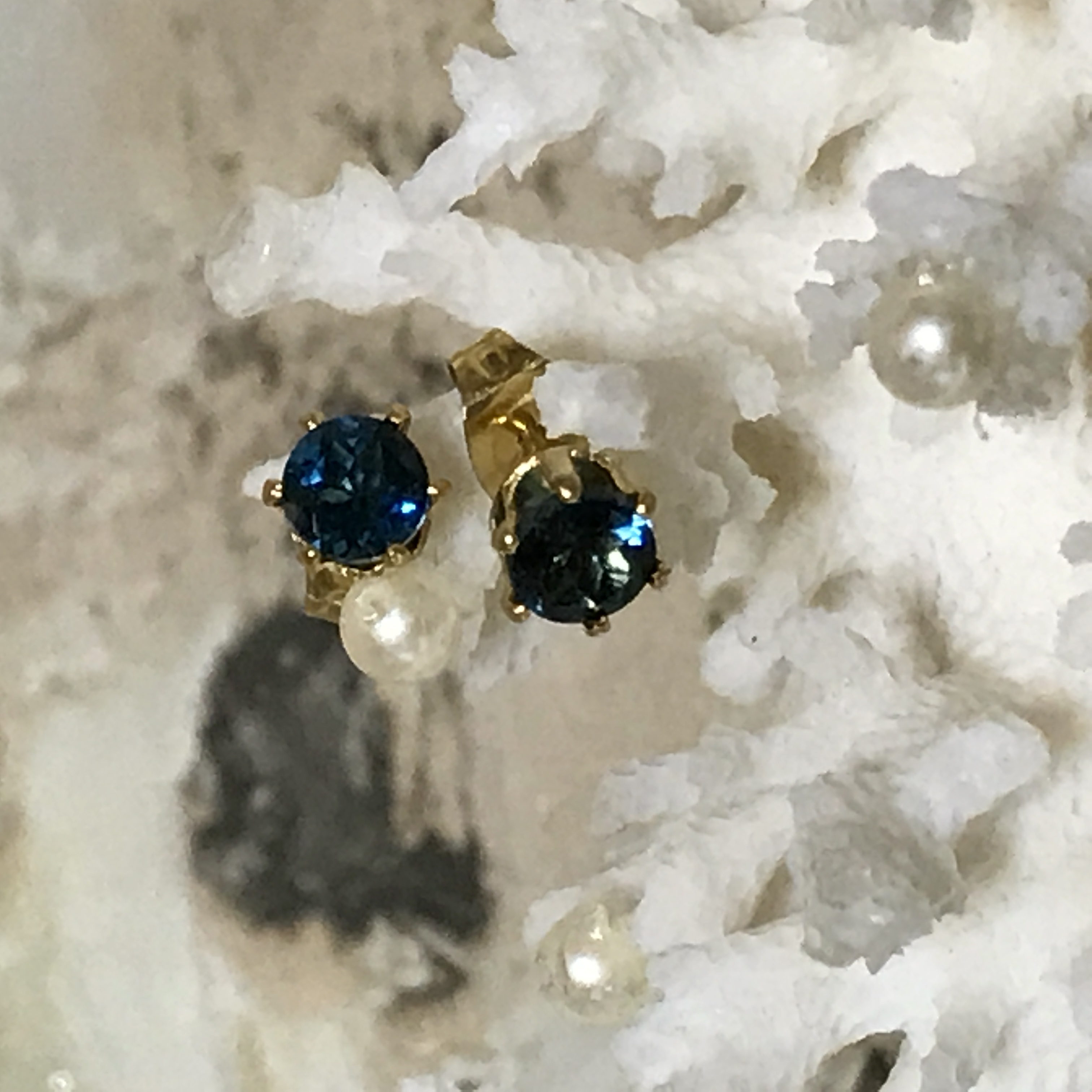 【Sold】ロンドンブルートパーズ ピアス