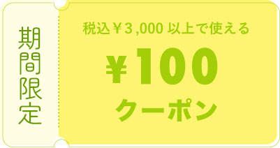 期間限定100円OFFクーポン配布中！！～3/31まで