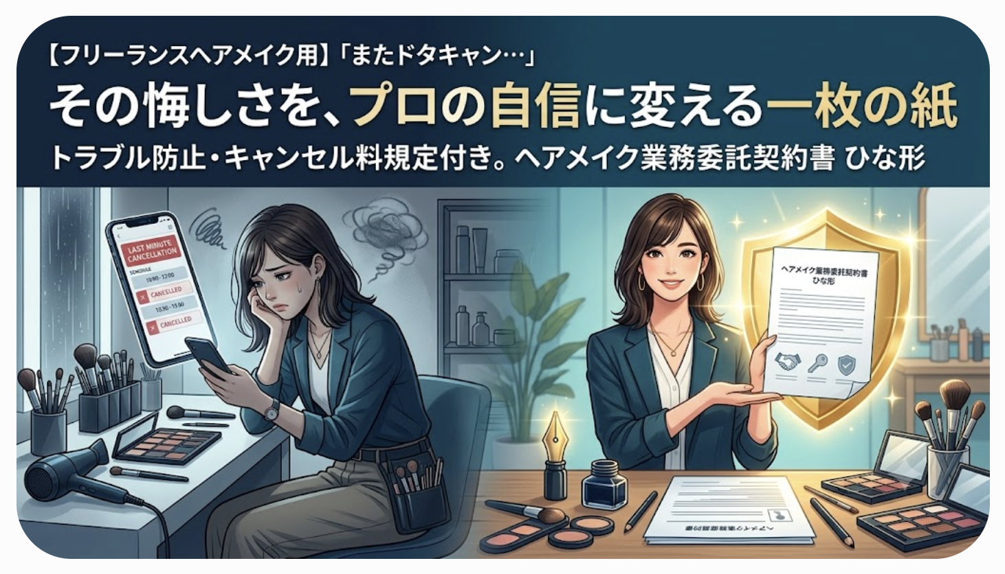 フリーランスヘアメイク用「またドタキャン…」その悔しさを、プロの自信に変える一枚の紙
