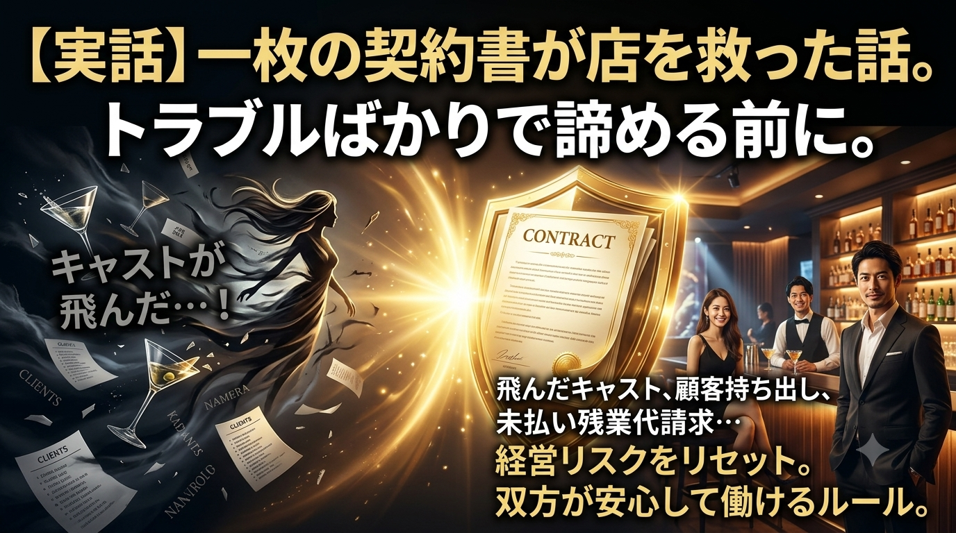 【実話】キャストが飛んだ…ナイトワーク経営者が語る、一枚の契約書が店を救った話