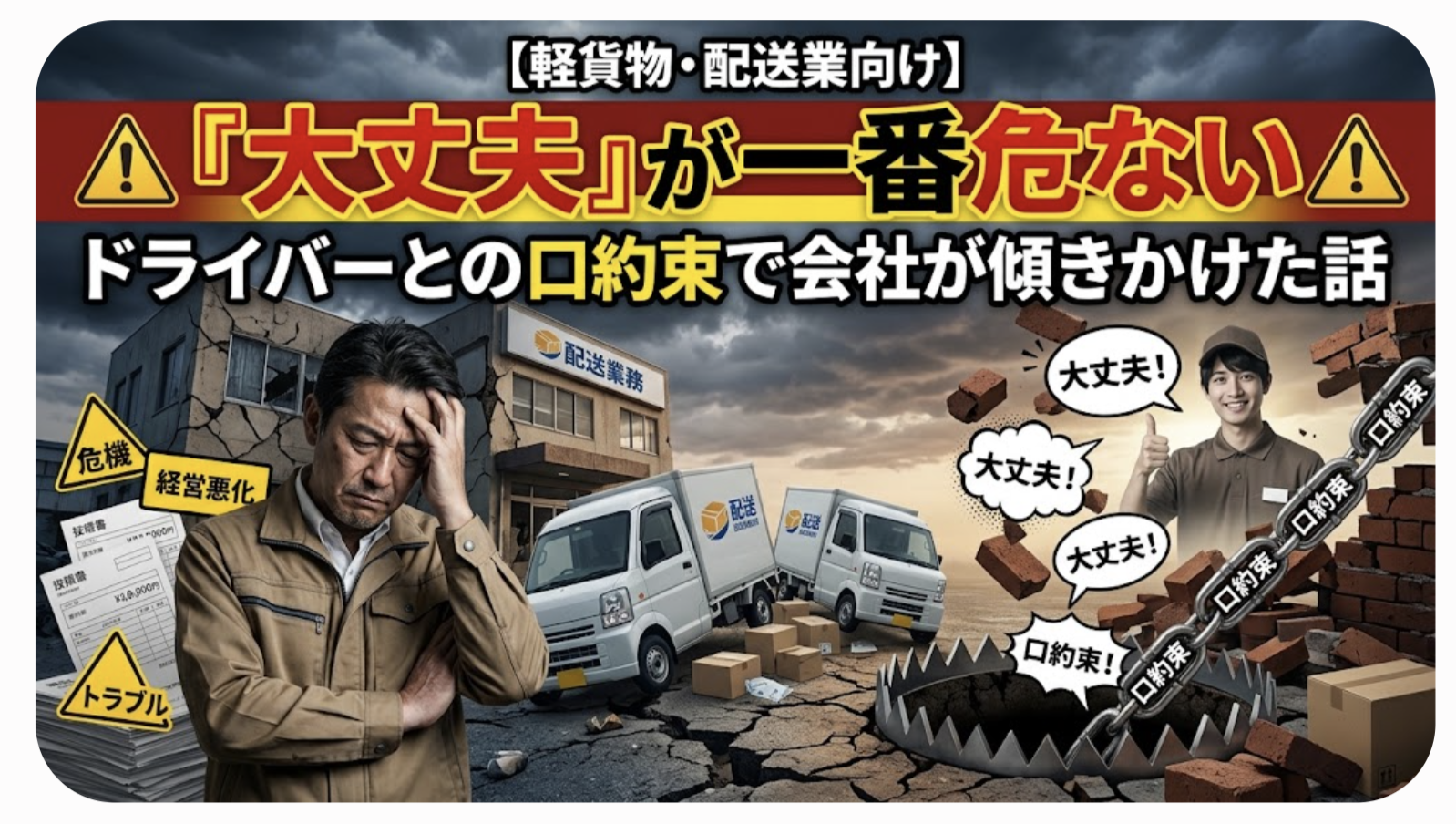【軽貨物・配送業向け】「大丈夫」が一番危ない。ドライバーとの口約束で会社が傾きかけた話