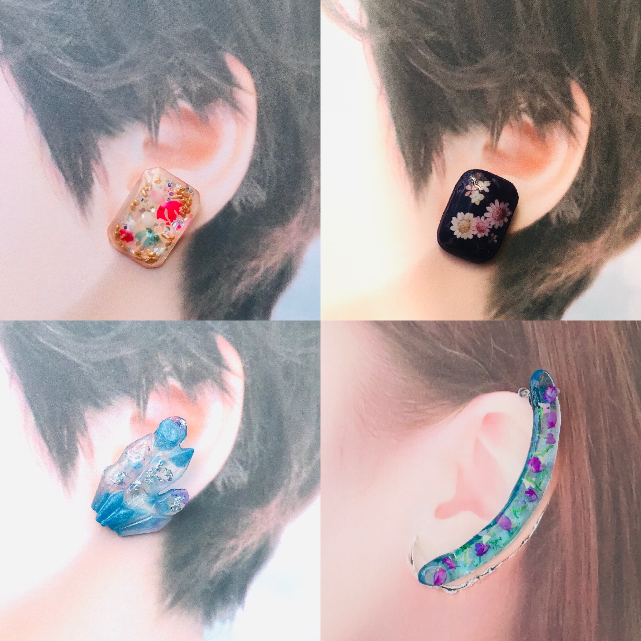 ☆レジン樹脂ピアス☆お勧め☆