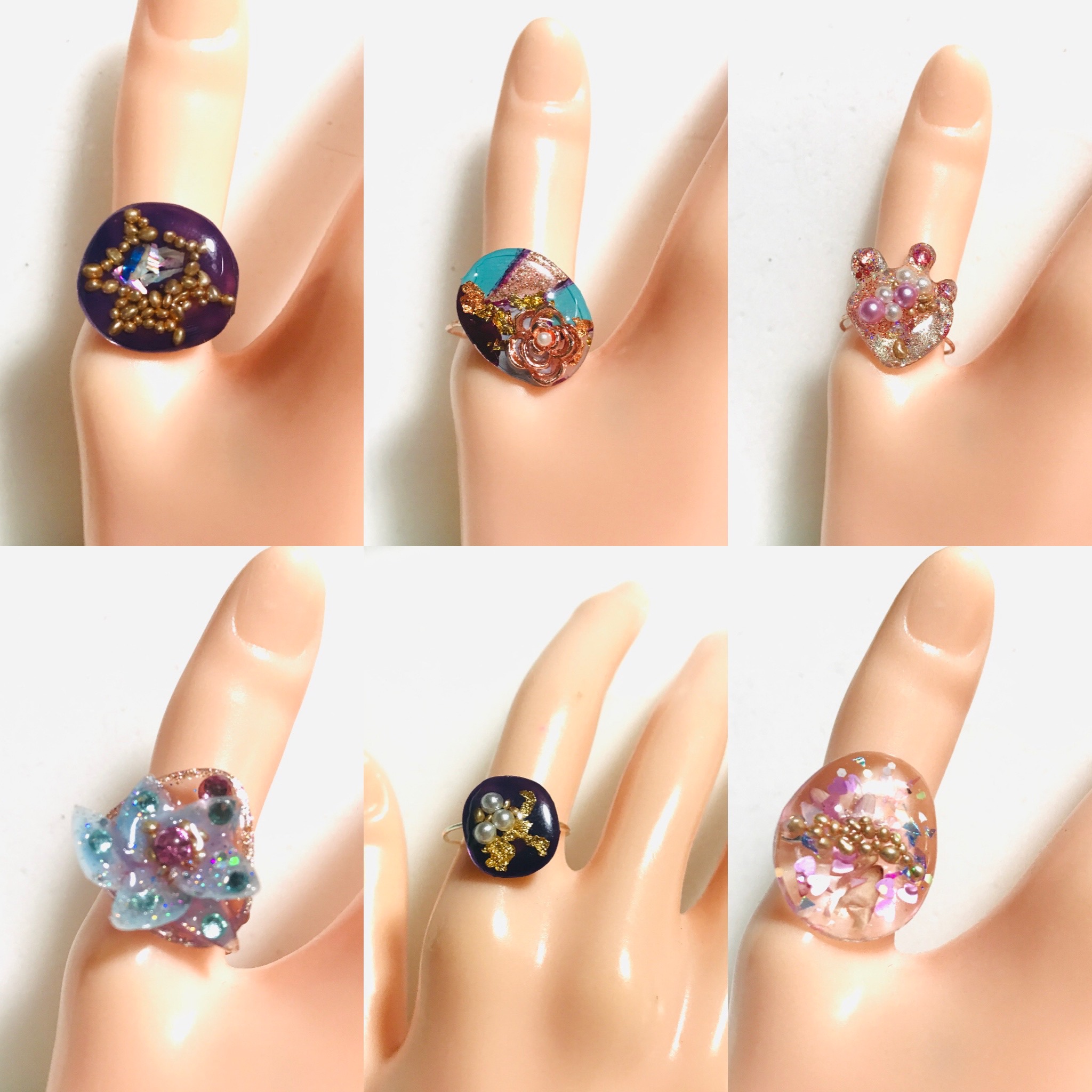 ☆大きめゆったりレジンワイヤーリング☆