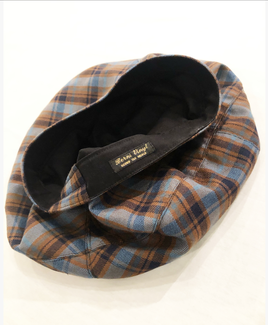  Big Beret Blun x Brown check restocked !