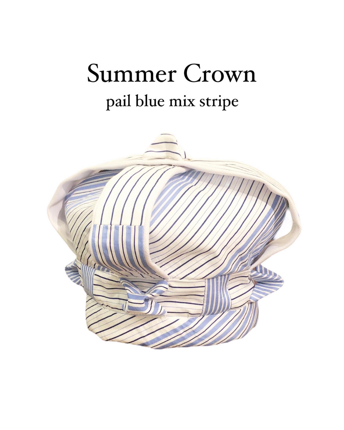 Berni.s  Summer Crown Hat  Mix stripe pail blue