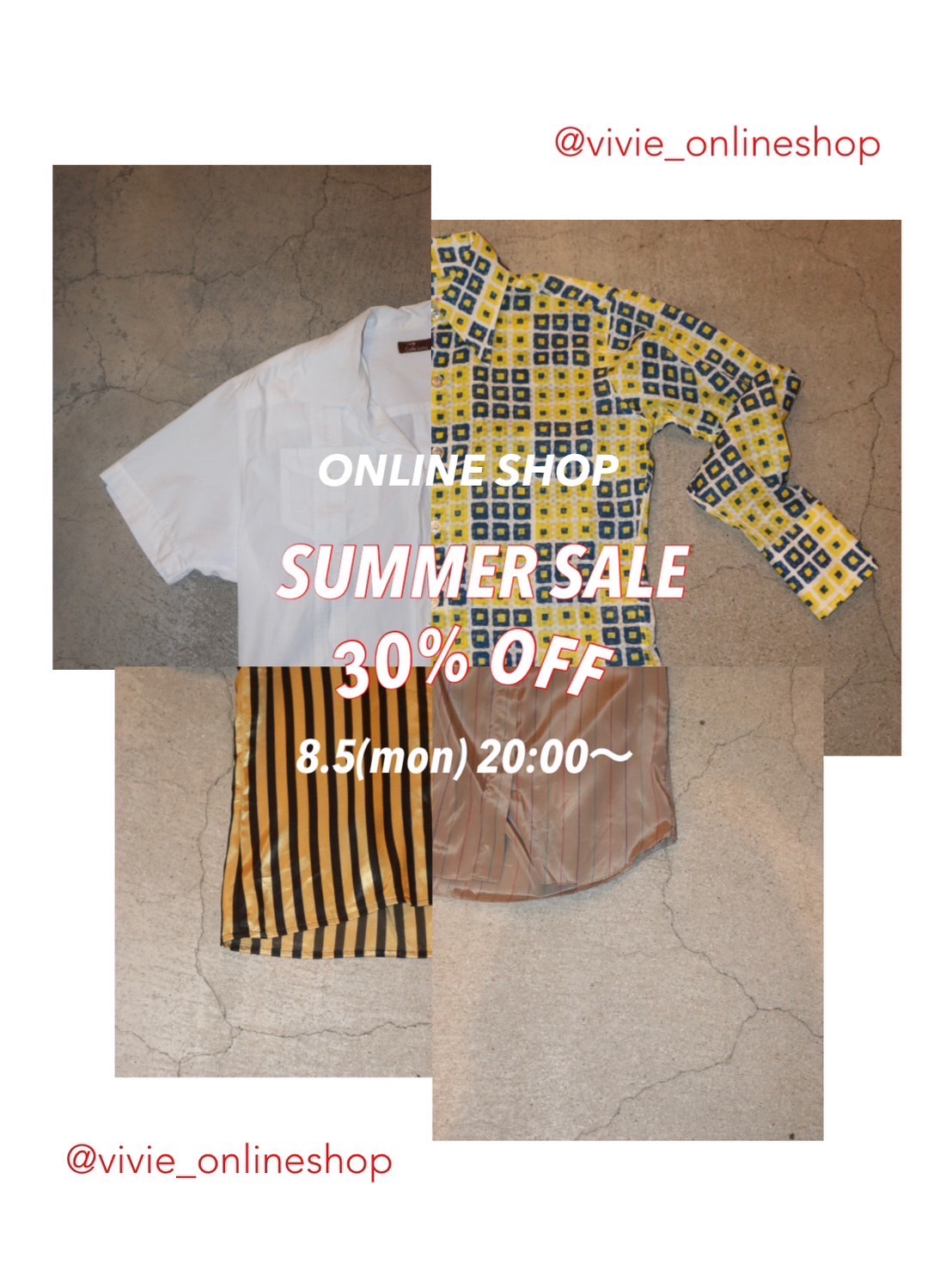 SUMMER SALE 30% OFF！☀