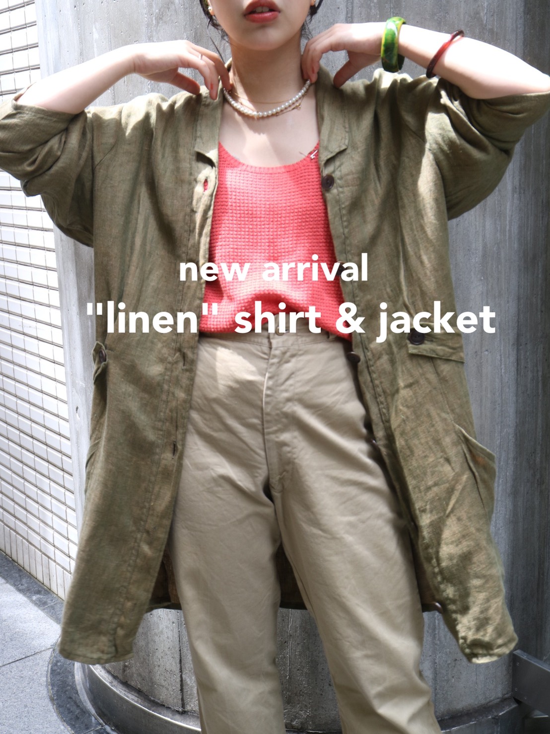 new arrival "linen" shirt ＆ jacket