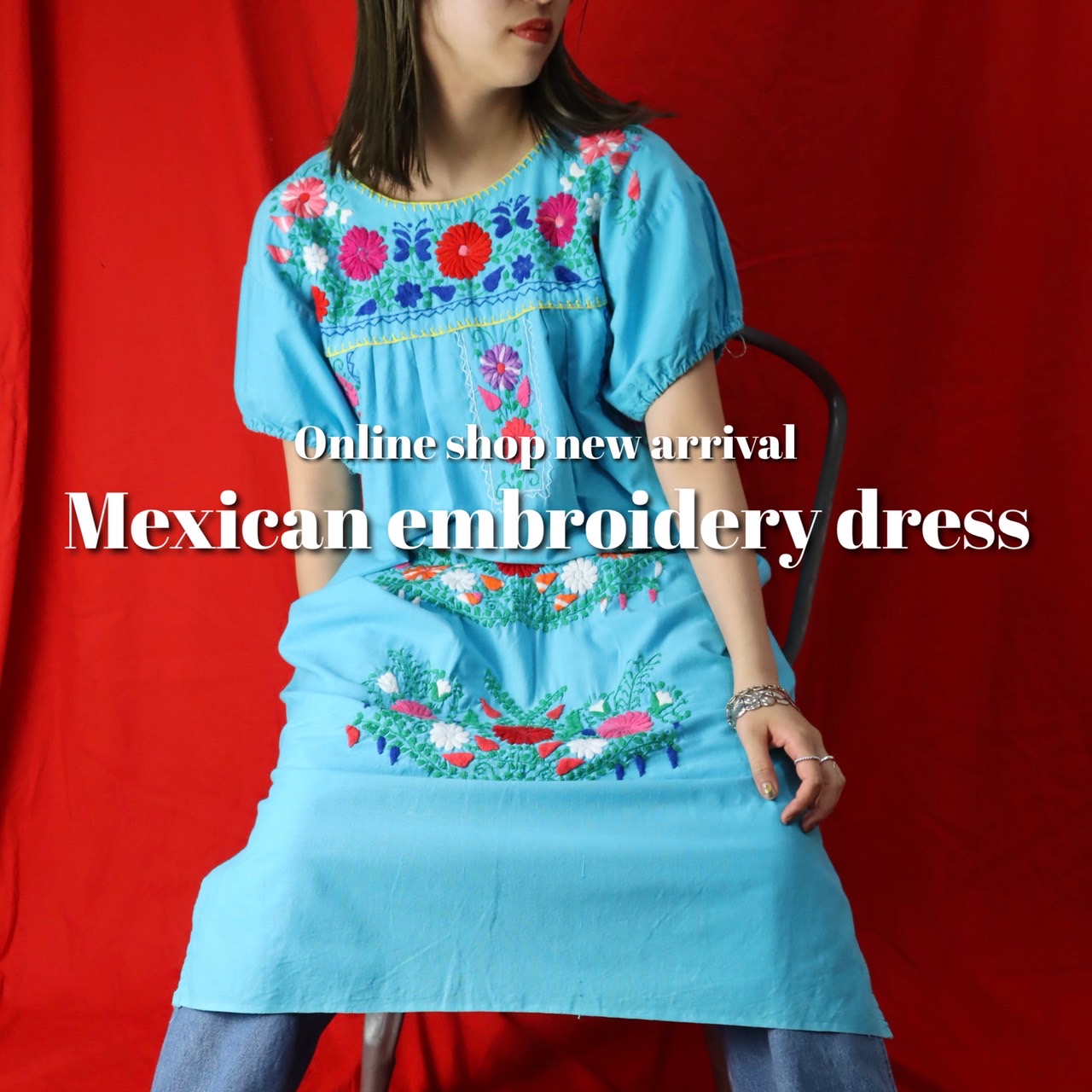 new arrival "Mexican embroidery dress"♡
