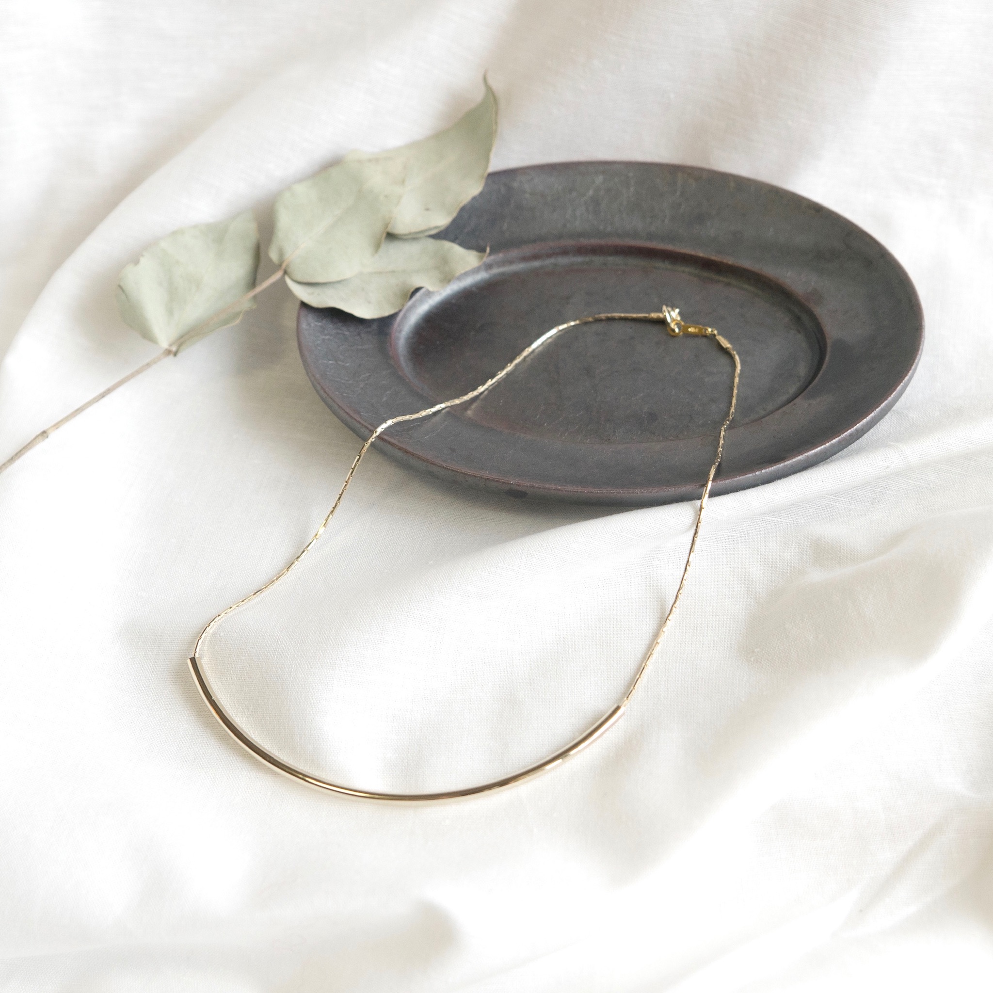 gold tube necklace