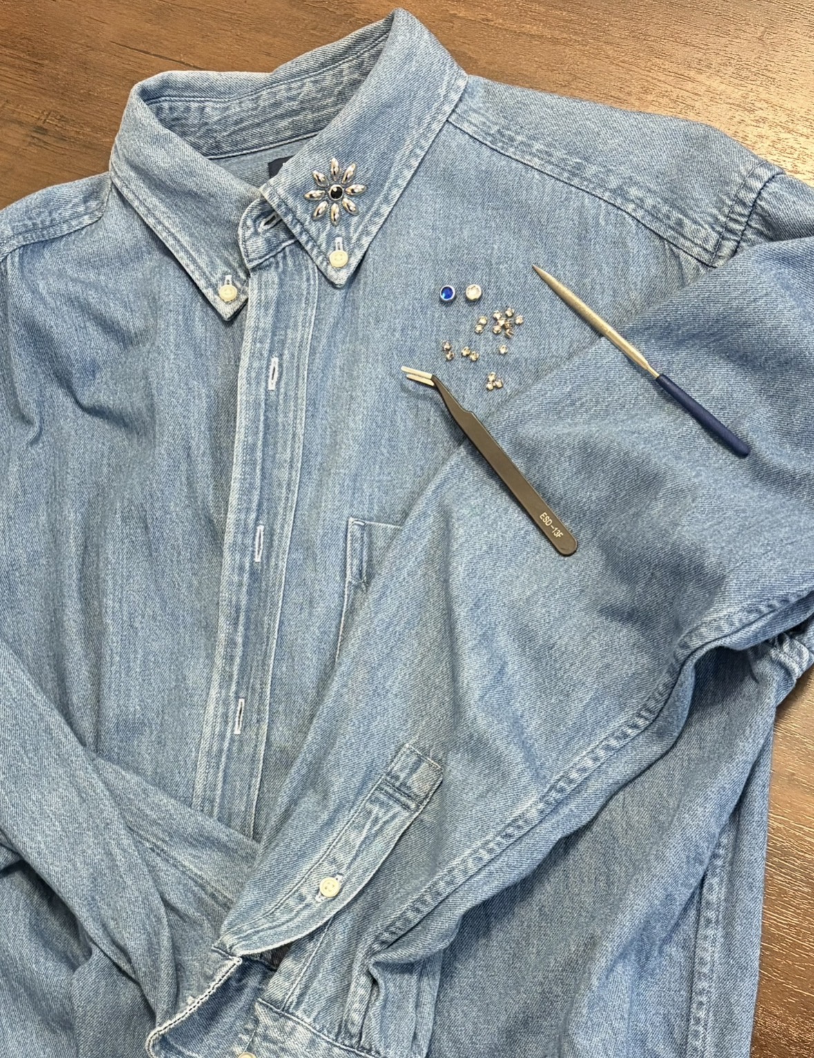 デニムシャツ製作中