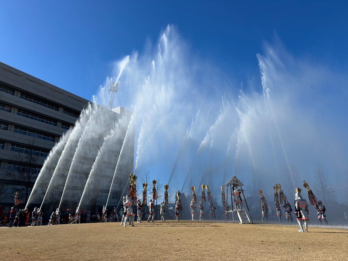 消防団出初式で纏（まとい）を担当しました！